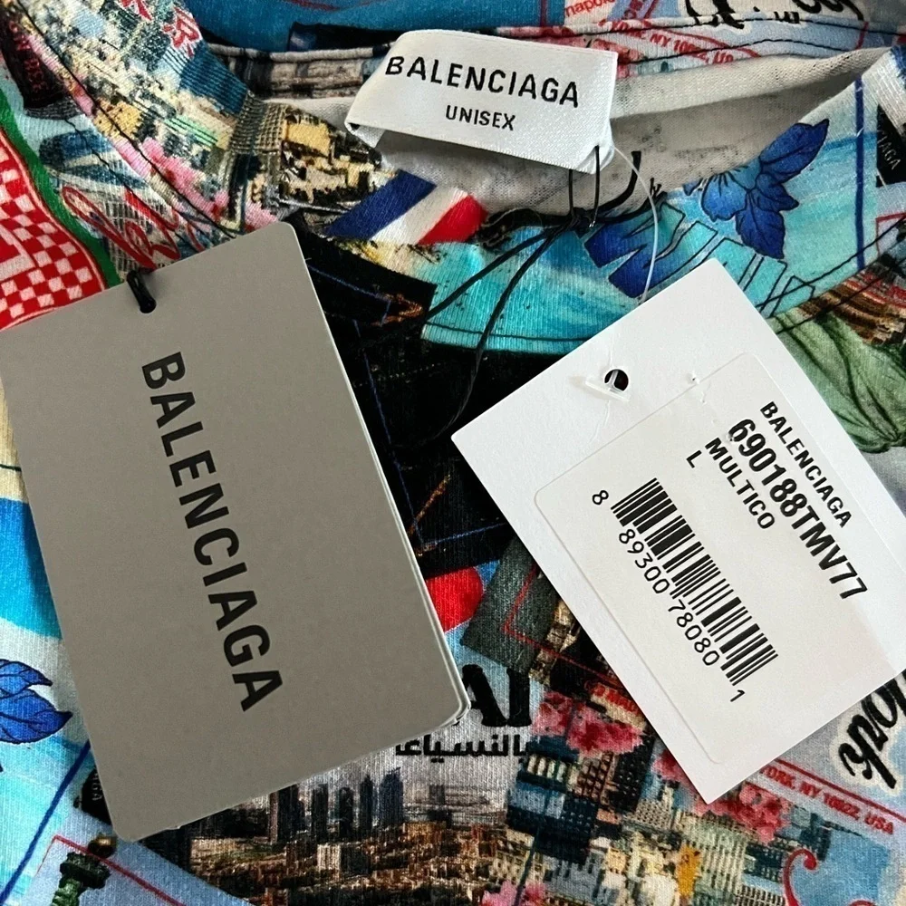 BALENCIAGA Long Sleeve All Over Cities Stretch Top - Picture 3 of 11